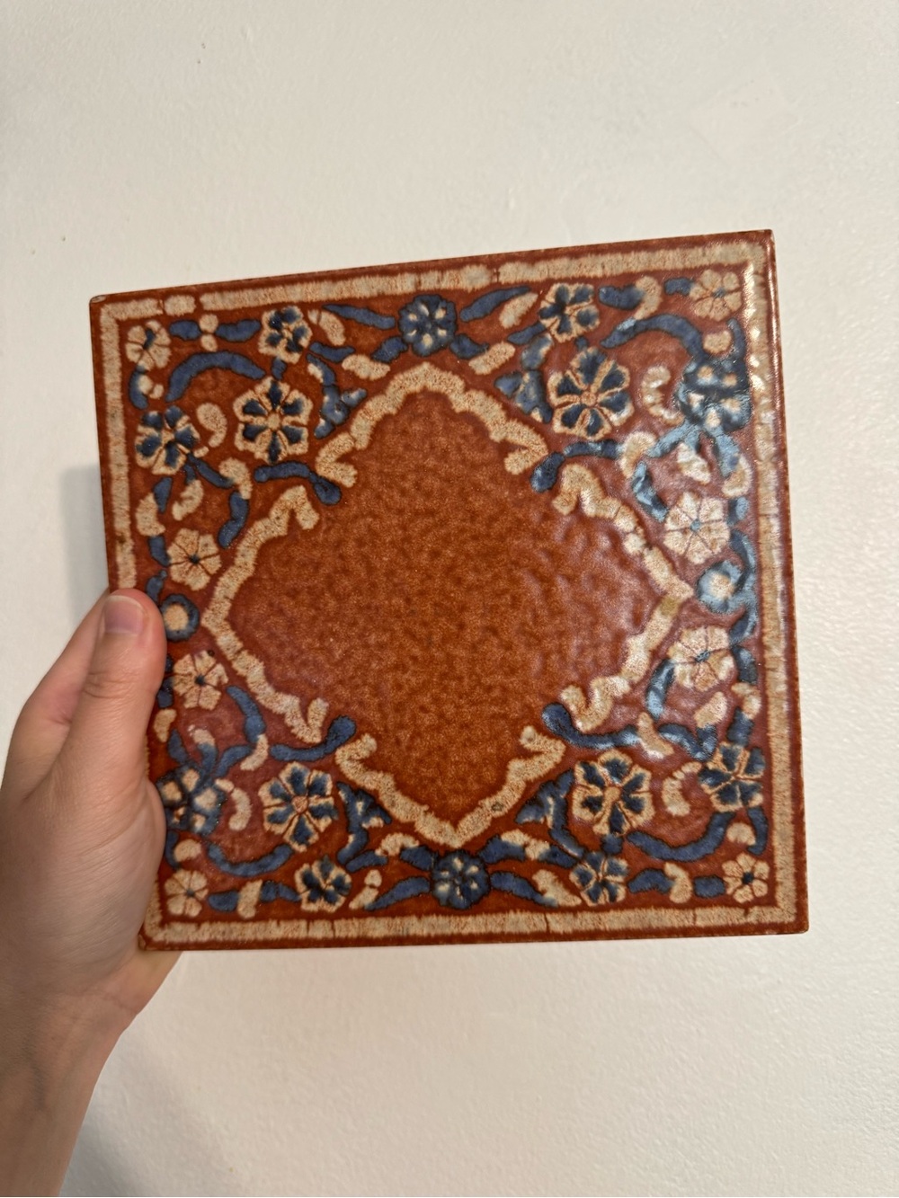 Vintage Italian Tile Trivet / Framed Hot Plate